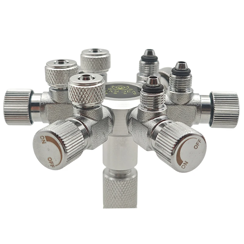 Edelstahl Multi Way Aquarium CO2 Splitter Verteiler Rückschlagventil Magnetventil CO2 Regler Aquarium Zubehör