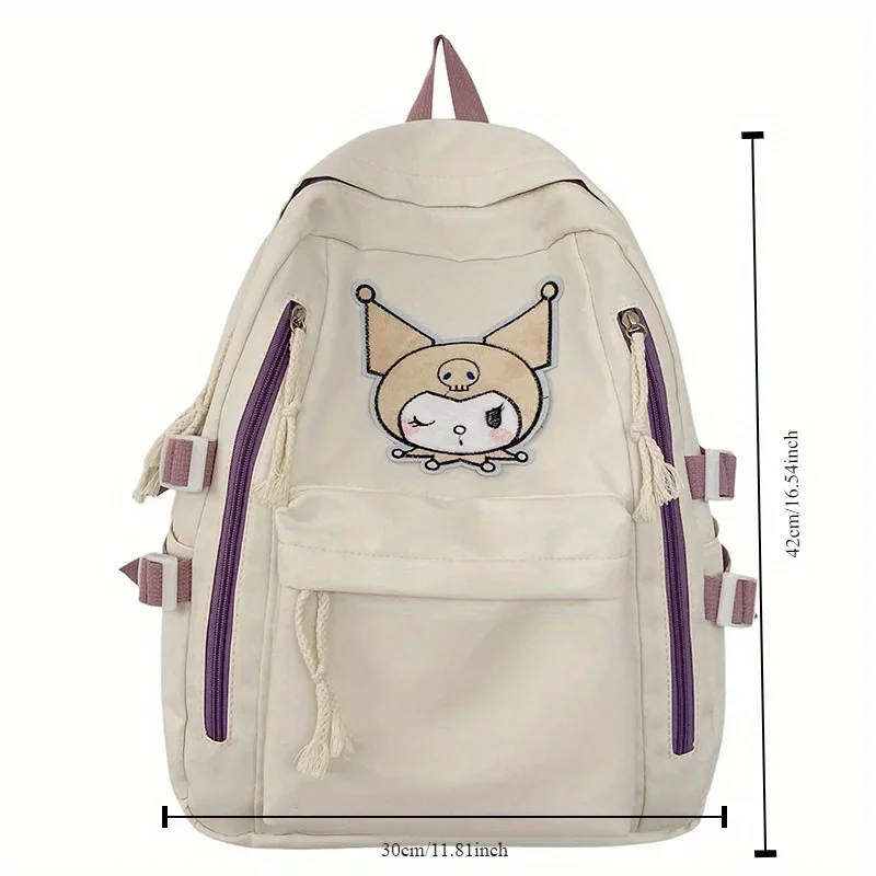 Sanrio Series Hello Kitt Large Capacity Backpack Cute Simple Fashionable Youth Student Backpack Japanese Series Girl's Heart Bag