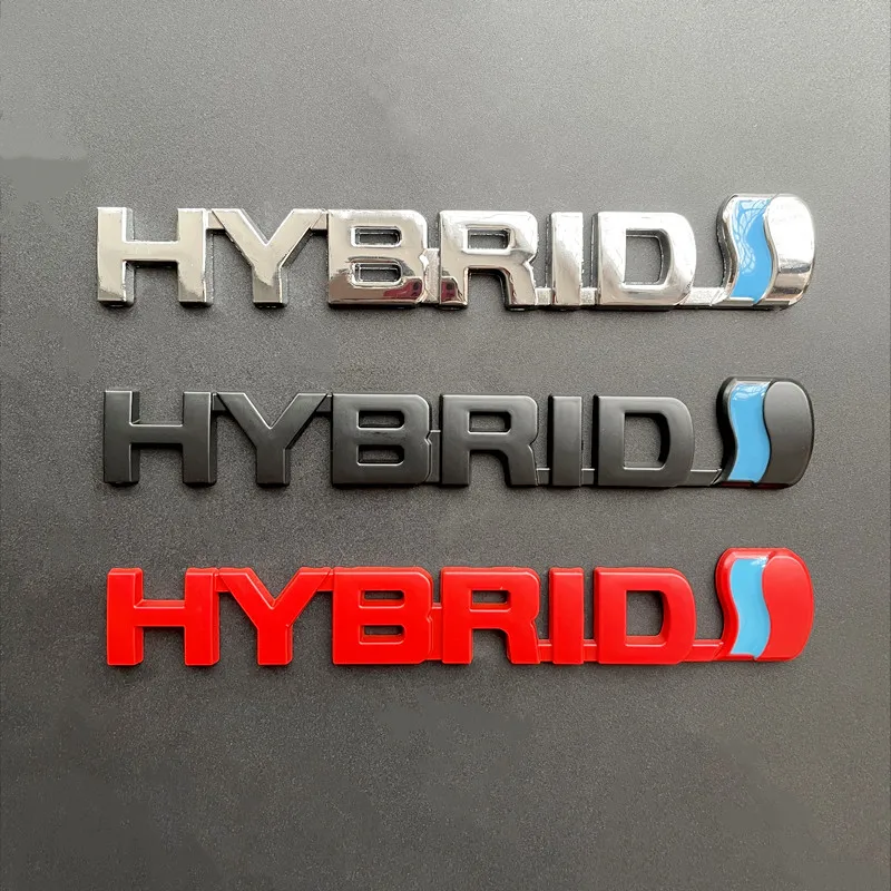 3D Metall HYBRID Logo Seite Fender Hinten Stamm Emblem Abzeichen Auto Aufkleber Aufkleber Für Toyota Prius Camry Crown Auris Rav4s TRD