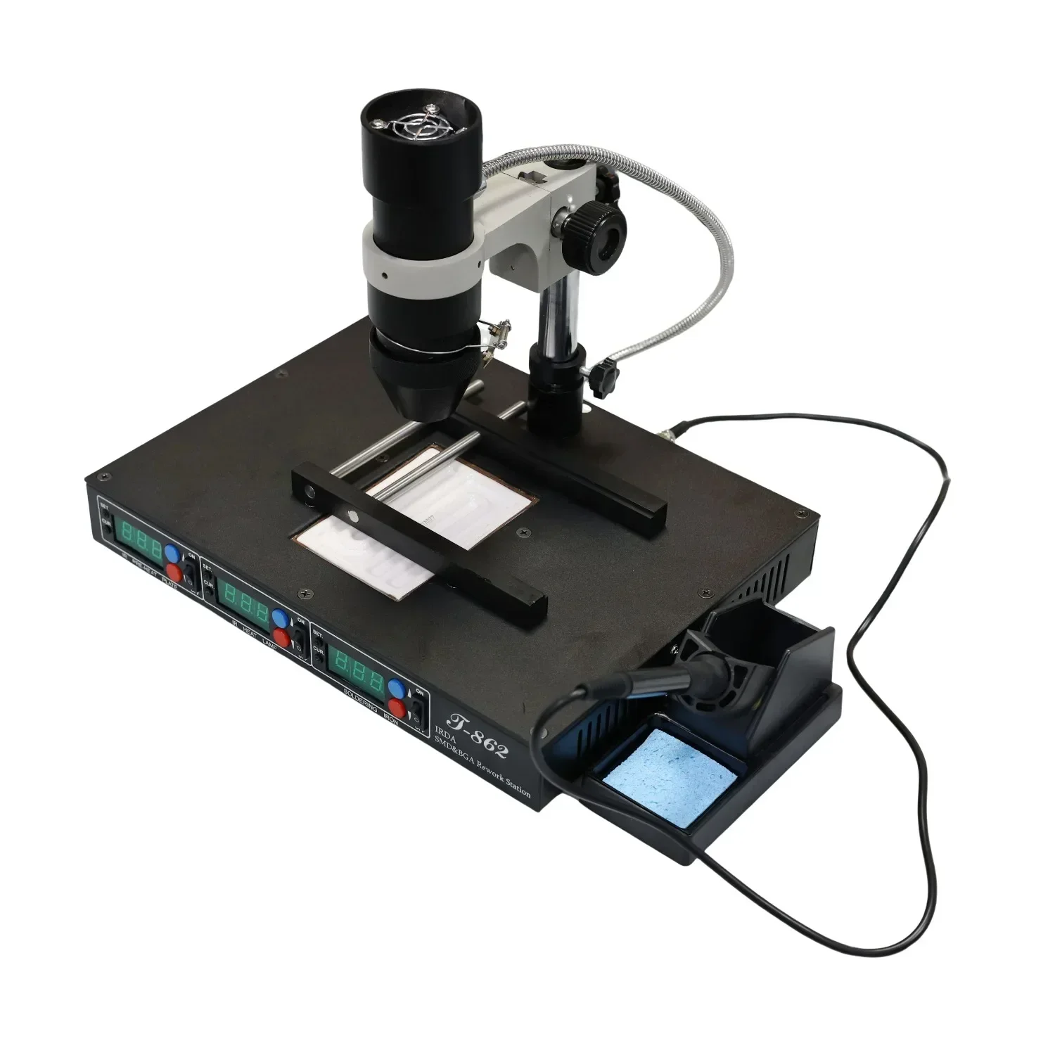 ممتاز أعلى جودةPUHUI T-862 IRDA الأشعة تحت الحمراء مصلحة الارصاد الجوية لحام محطة إعادة العمل الحديد 220 فولت/110 فولت بغا محطة إصلاح أدوات لحام T862 #4