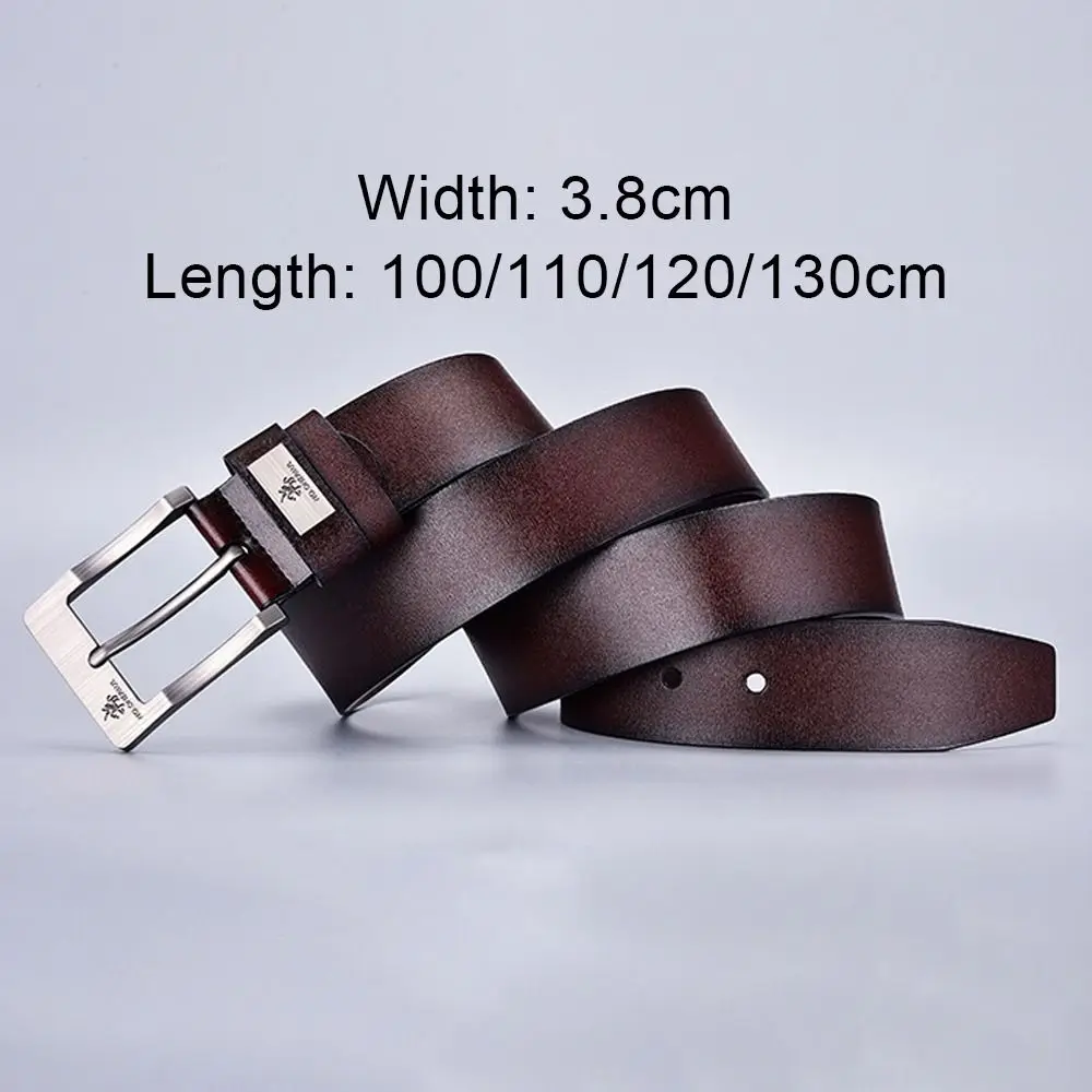 Cinturón de cuero genuino de diseño de lujo a la moda, cinturón de piel de vaca versátil informal, cinturón vaquero de negocios de marca a la moda para hombre