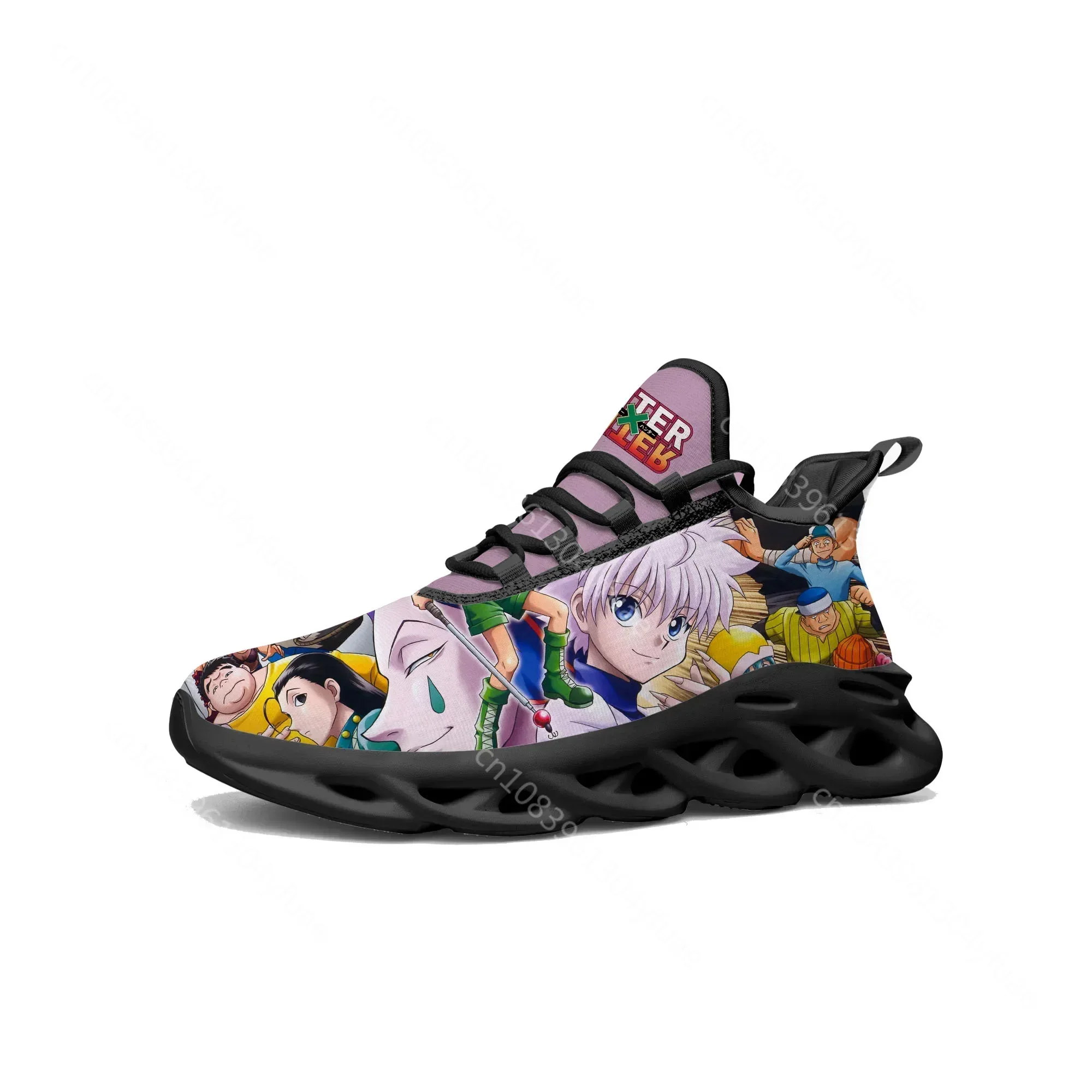 Japanese Anime Hunter X Hunter Flats Sneakers Mens Women Sports Running Shoes High Quality Custom Lace Up Mesh Footwear