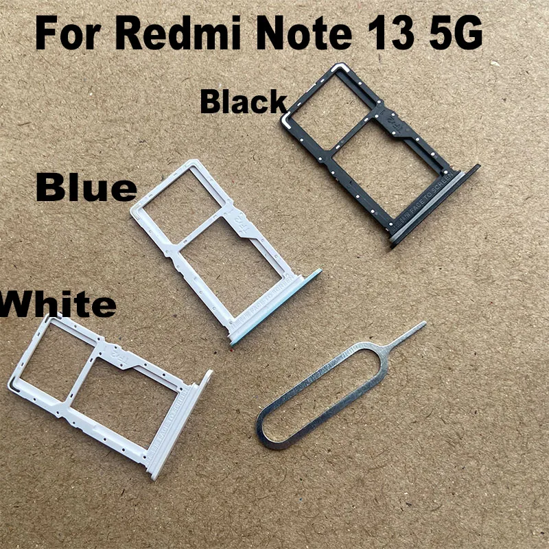 New Sim Card Tray For Xiaomi Redmi Note 13 4G 5G Slot Holder Socket Adapter Connector Repair Parts Replacement