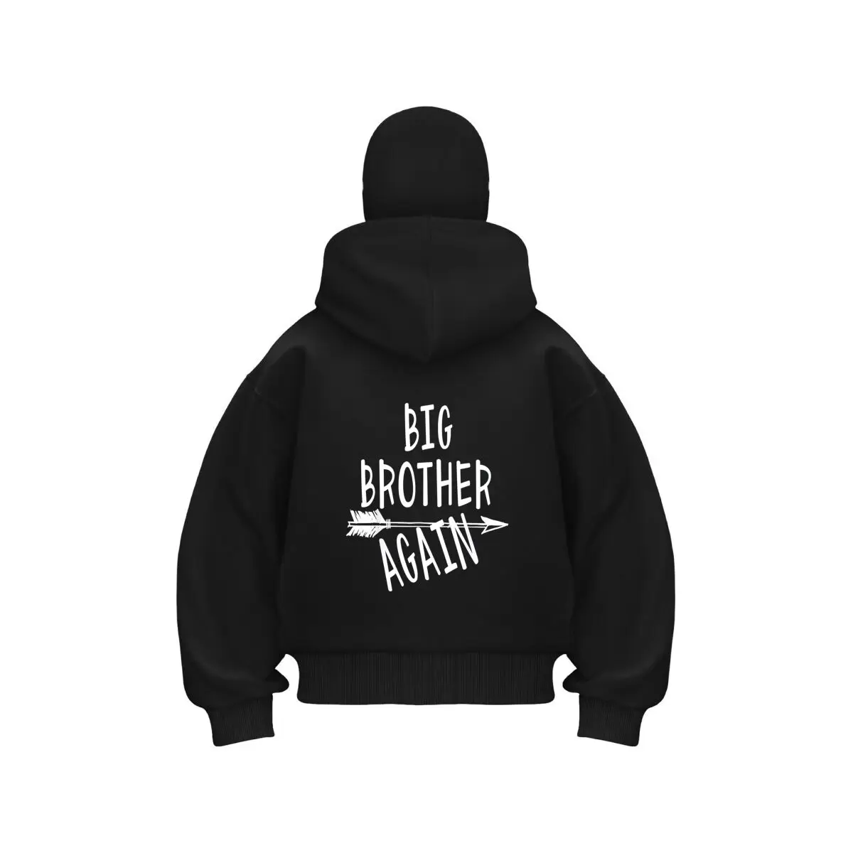 Big Brother Bold Political Text Art Men's Double Hood Balaclava Zip Hoodie Winter Warm