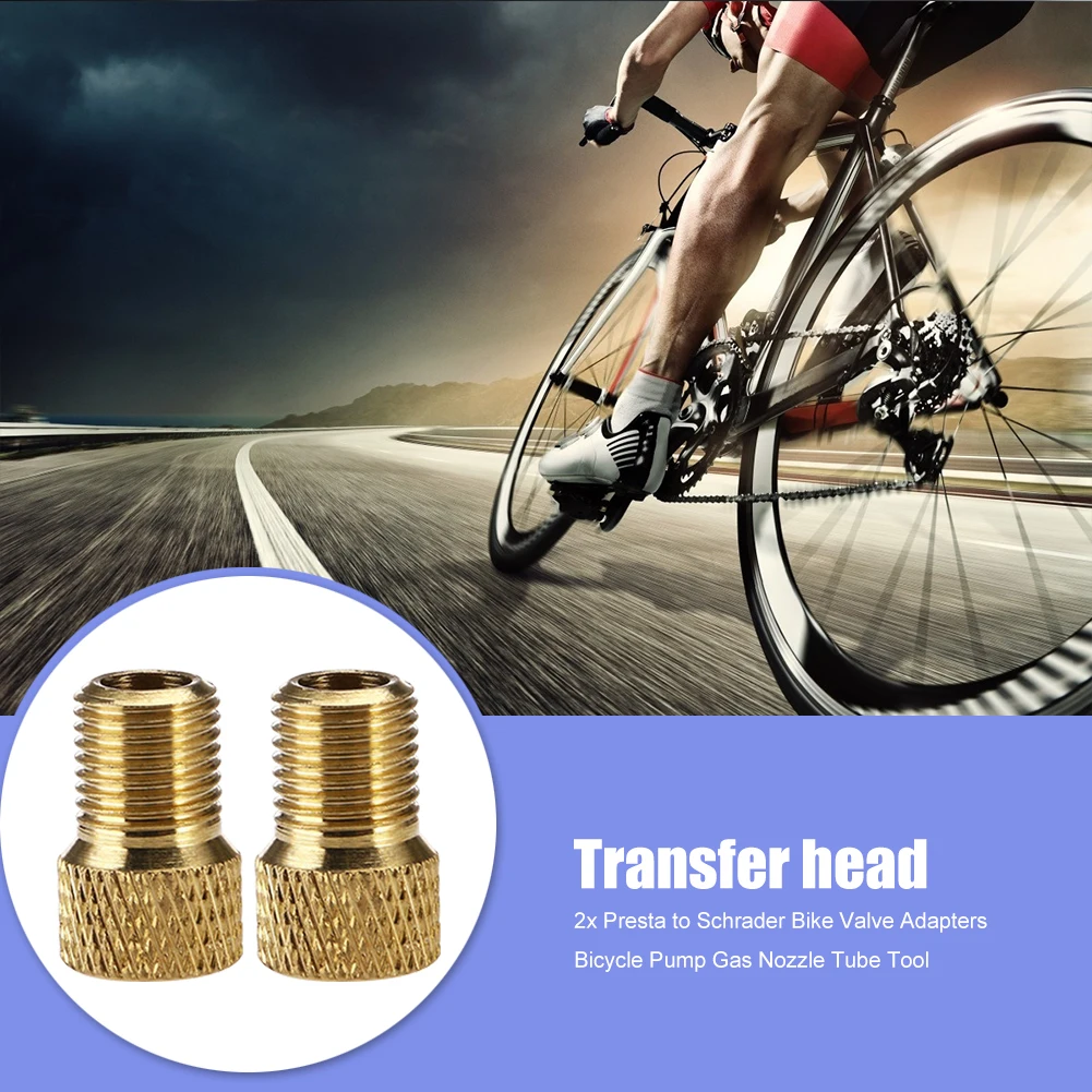 2pcs Adapter for Valve Mountain Bike Motorbike Cycling Inflated Lends To Schrader Small Golden Big Wheel Bike Accessories