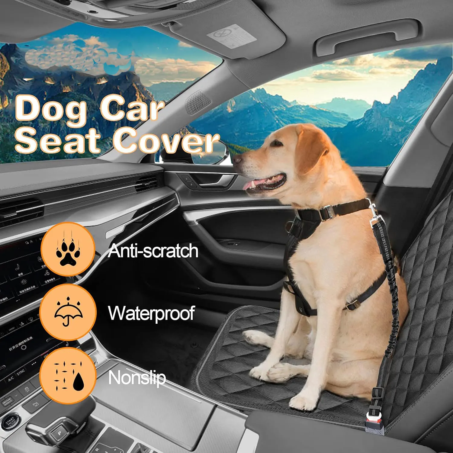 

Car Co-pilot Pet Pad New Quilting Cotton Waterproof and Non-slip Car Pet Pad, Reinforced and Thickened Car Dog Pad