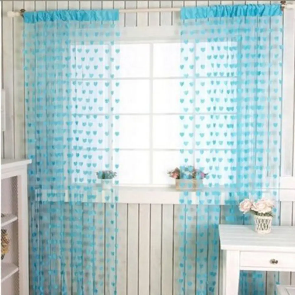 String Room Heart Drapes Door High Quality Tassel Window Pattern Curtain