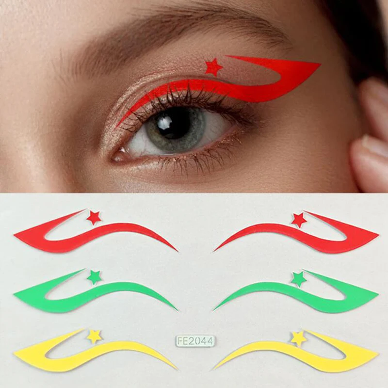 Eyeliner Tattoo Aufkleber wasserdicht Bühne Gesicht Make-up Laser Aufkleber Kleber künstlerische Maske Augen abziehbilder drücken auf kosmetische Kunstwerk zeuge