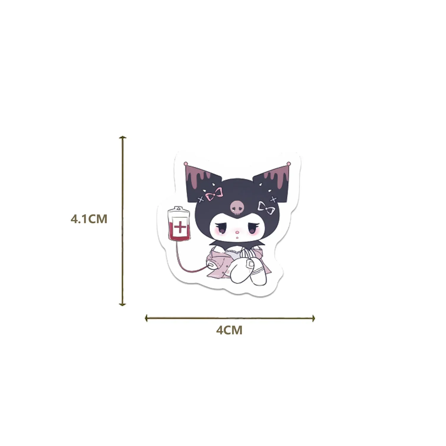 60PCS Sanrio Cute Gothic Style Kuromi Stickers Cartoon Fun Doodle Decorative Scooter Suitcase Scrapbook Decals Toy Gifts