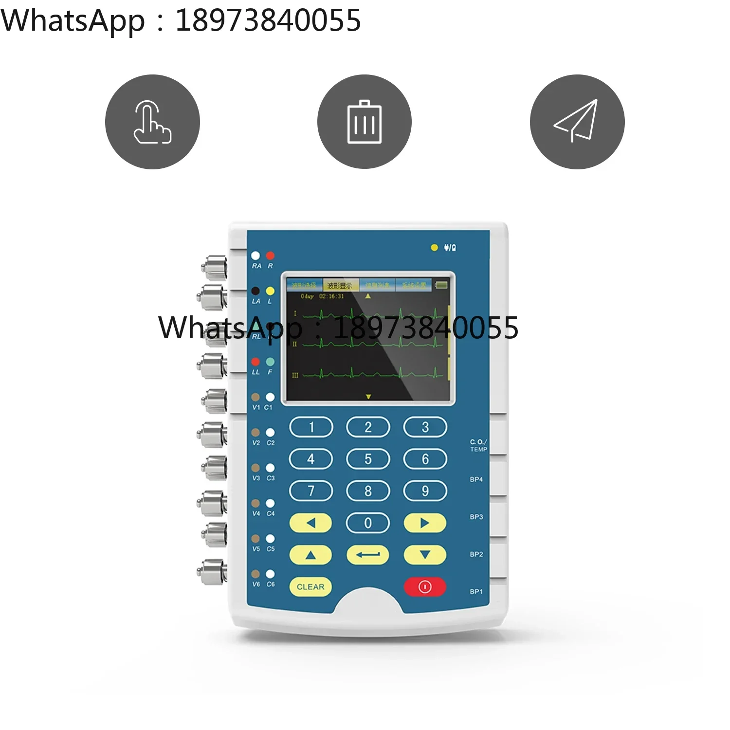 RTS CONTEC Portable Touch Multiparameter Simulator ECG RESP TEM IBP (optional) Simulate MS400