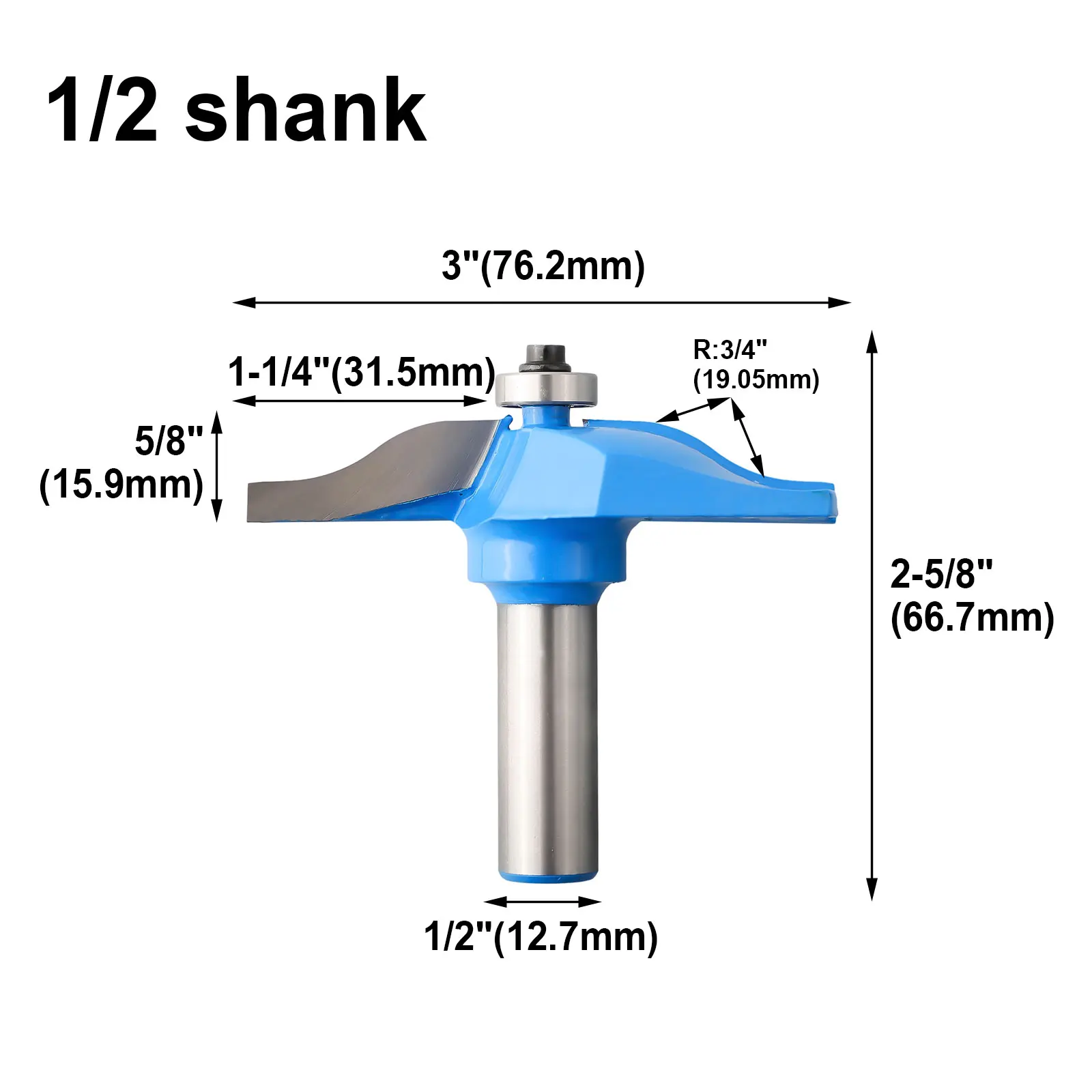 

1pc Milling Cutter Router Bit 1/2'' Shank Tenon Cutter YG6X Tip For Drawer Making Furniture Woodworking Trimming Carving Tools