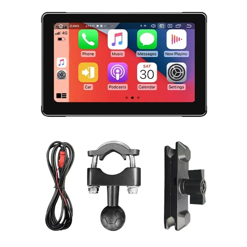 

【RECOMENDAR】Мотоцикл для Carplay Android Auto, совместимый 7-дюймовый навигационный экран, портативный монитор IPX8, водонепроницаемый беспроводной Di
