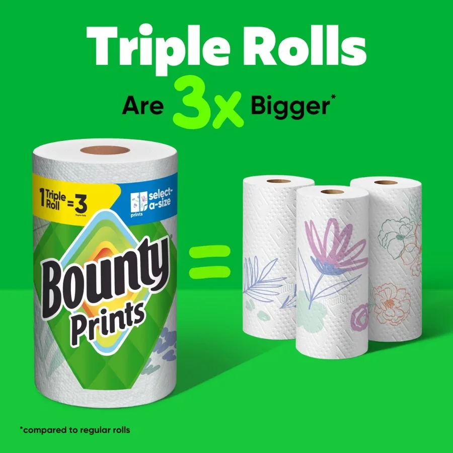 1 Mega Roll White Select‑A‑Size Paper Towels, 2‑Ply, 164 Sheets, Absorbent Kitchen Cleaning Towels