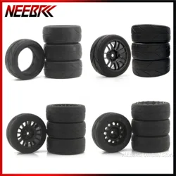 4PCS 65mm 1.9 inch Rubber Tire 1/10 On Road Tyre Wheel Rim for Redcat HPI Tamiya Wltoys RC Racing Car HSP 144001 94123 94122 CS