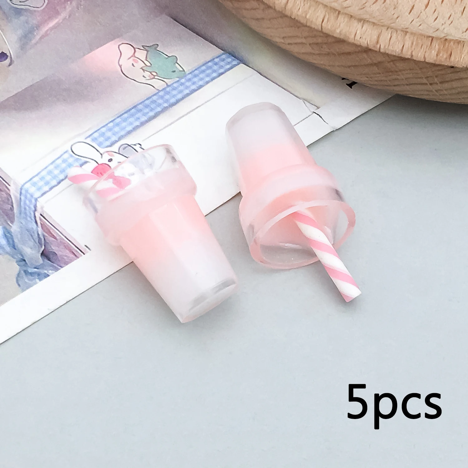Resin Milkshake Cup Charms for DIY Keychain & Earrings