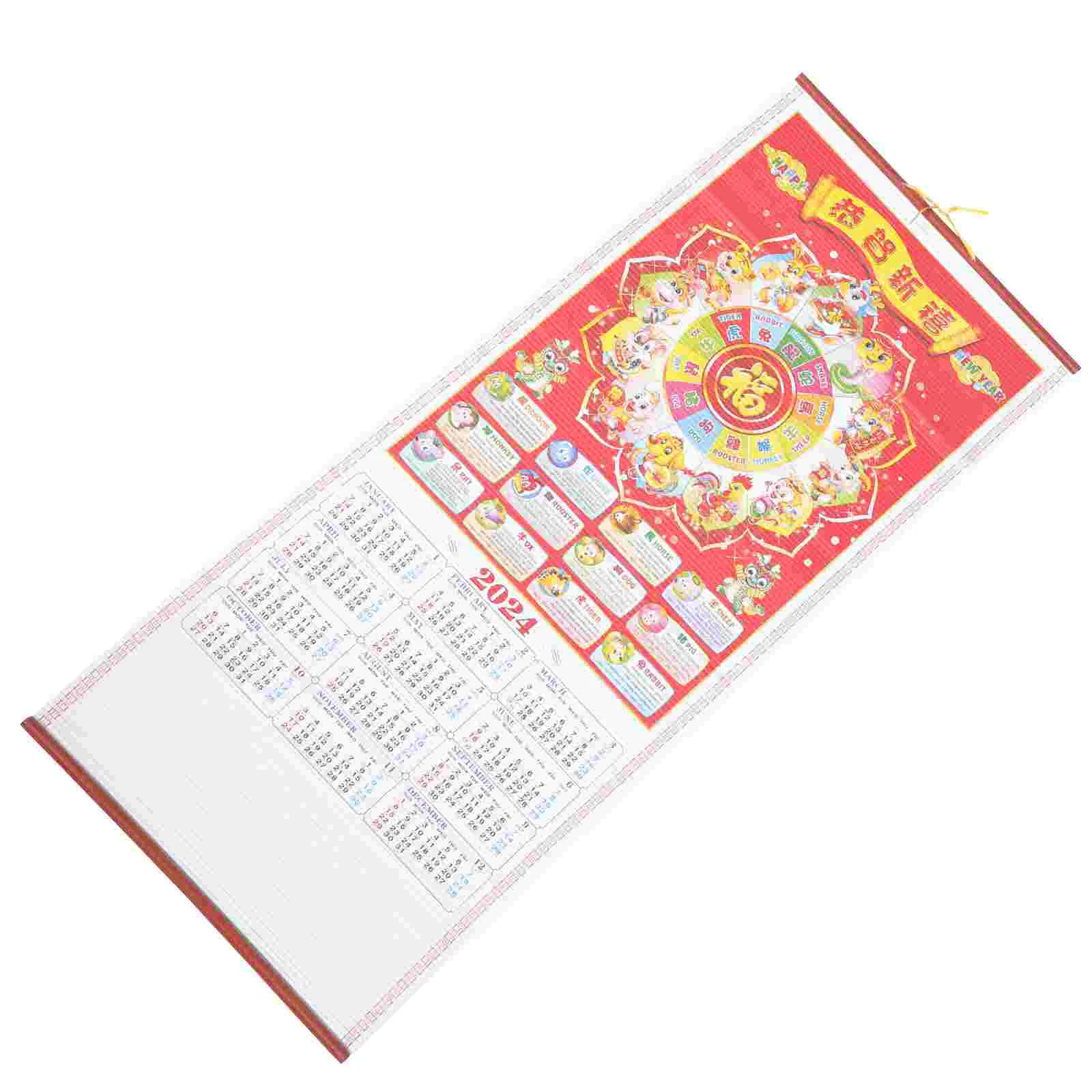 

Traditional Calendar Wall 2024 Calendars Zodiac Office Decor Decorate Hanging New Year