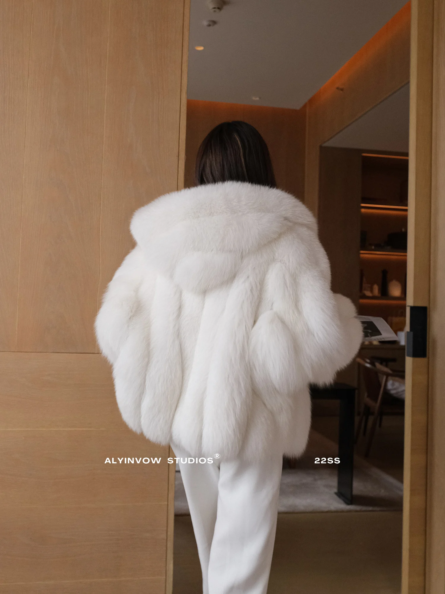 Casacos Real Fox Fur para mulheres, nova moda elegante, Casacos de luxo, AN05, 2024