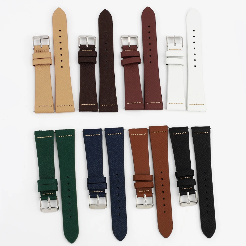 Handmade Palm Pattern Leather Watchband Retro Men Women Watch  Strap Watch Accessories Bracelet 16mm 18mm 20mm 22mm