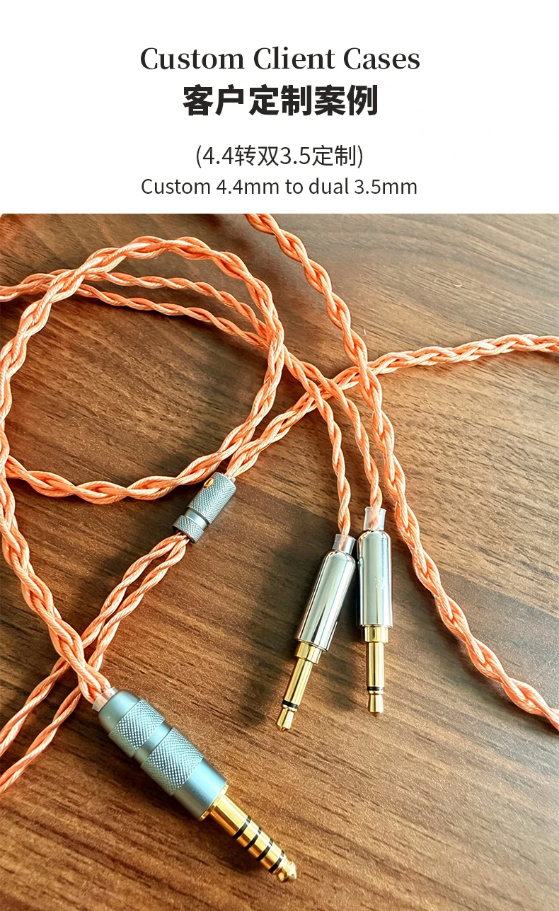 HAKUGEI Reis litz 6N OCC nomocrystalline kupfer hifi Kopfhörer Upgrade Kabel 3,5 2,5 4,4 MMCX 0,78 QDC – Detail 13