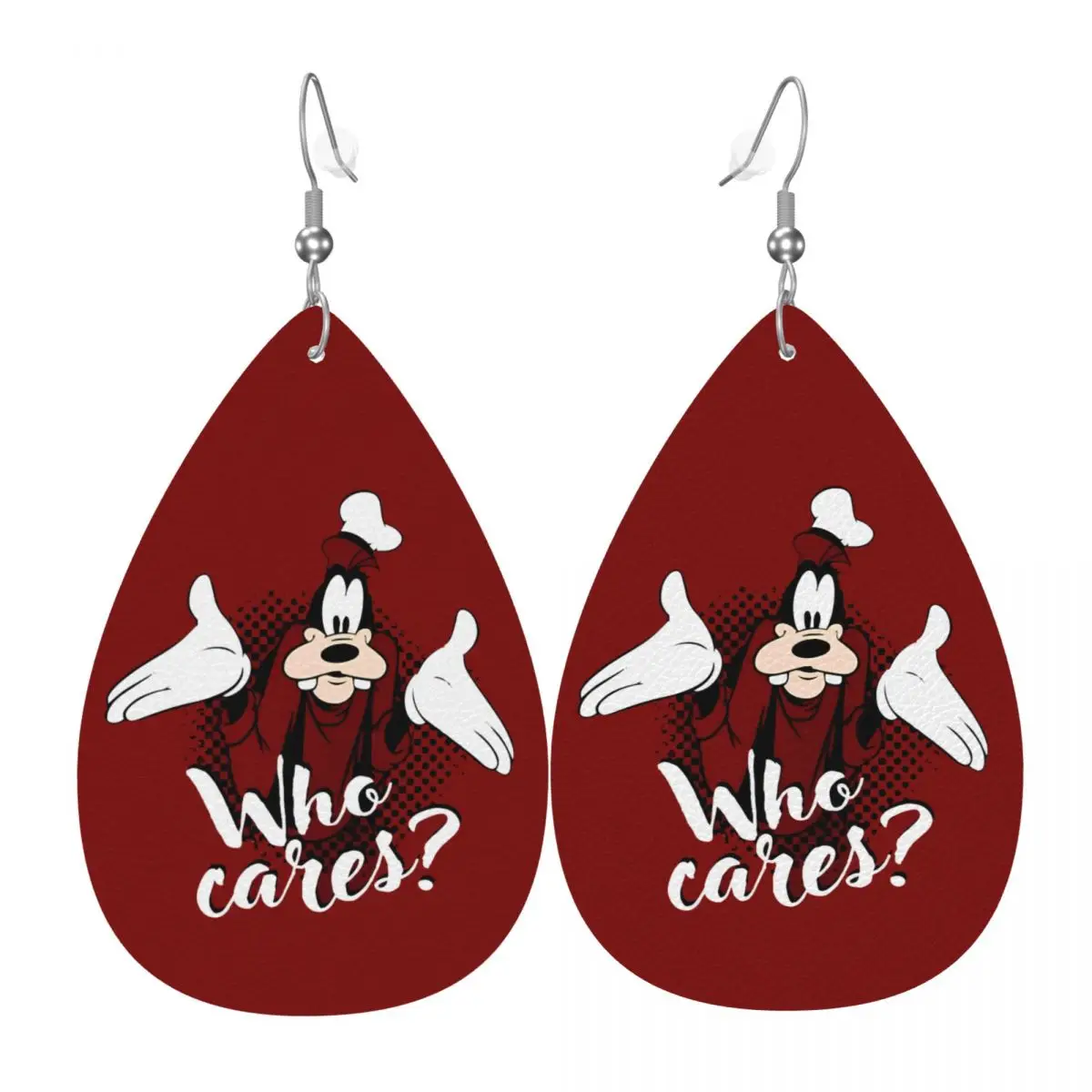 

Custom Goofy Goof Dangle Drop Earrings Leather Earrings for Women Fashion Anime Cartoon For Valentine's Day