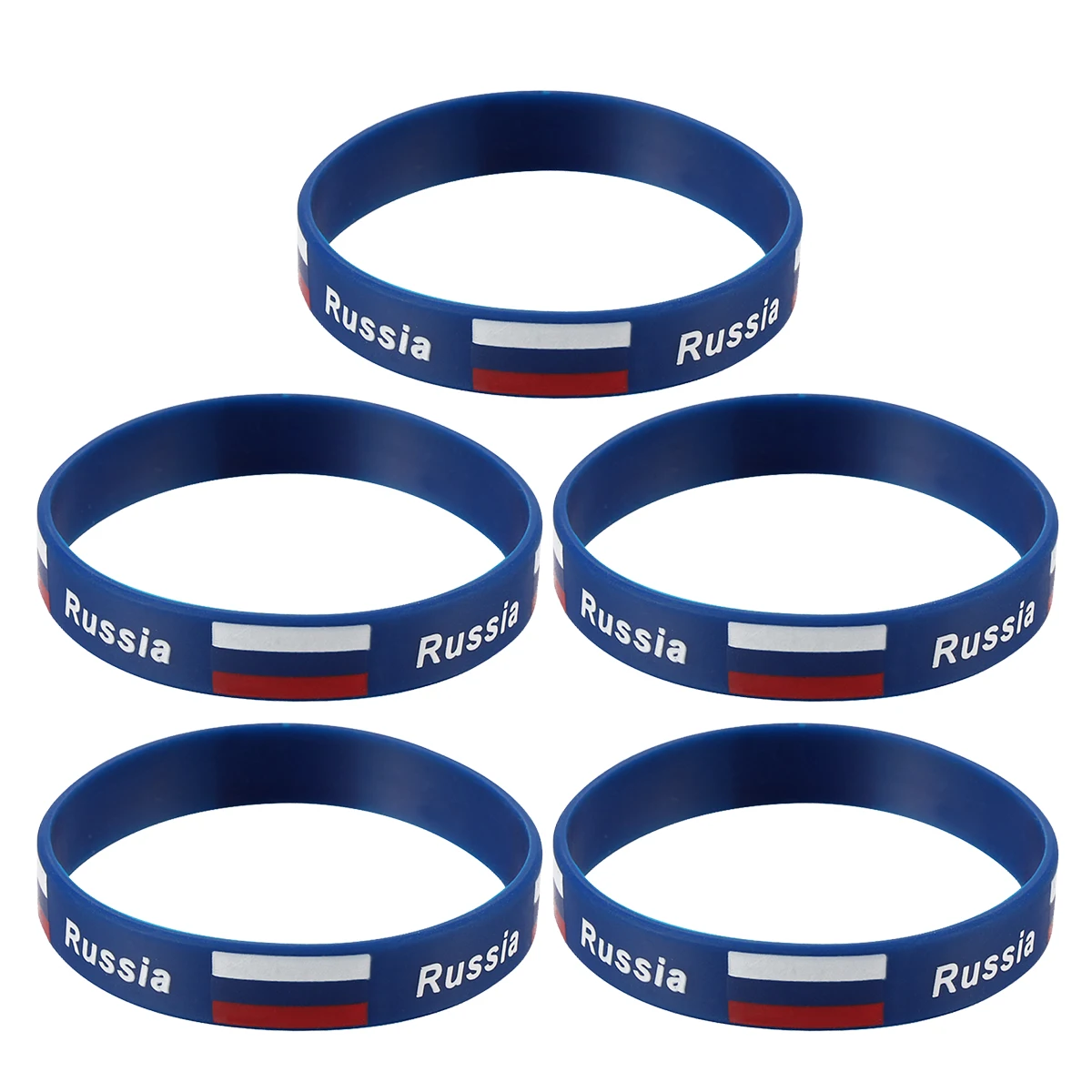 

5pcs Silicone One Size Fits Most Country Flag Decorative Cheer Games Race Country Flag Decorative Wristband