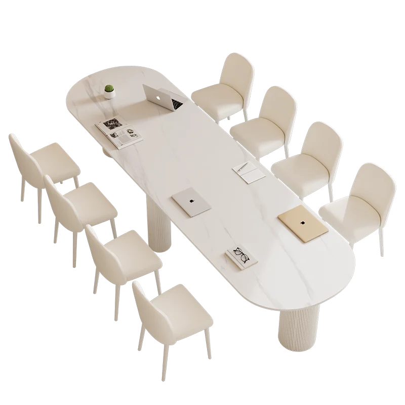 Cream Wind Conference Table Business Negotiation Large Desk 3m Worktable Beauty Dean Table and Chair Combination