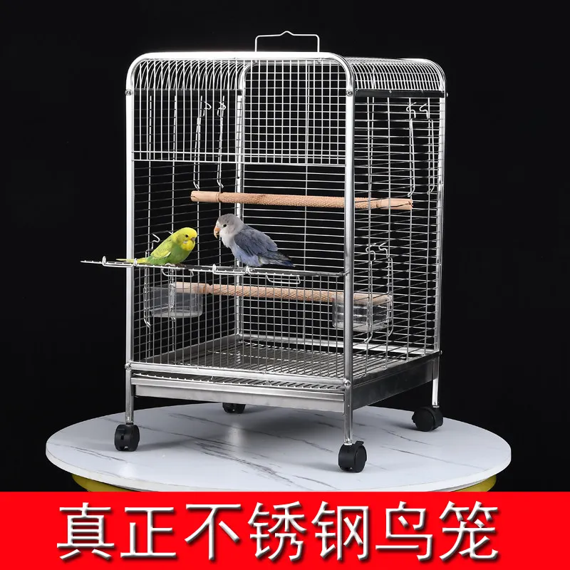 Stainless steel bird cage household large luxury Xuanfeng peony starling special villa new large parrot cage