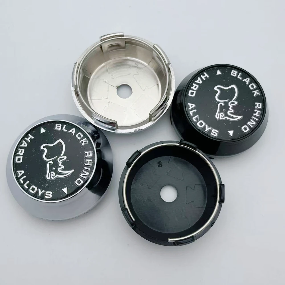 

4pcs Black Rhino Logo Emblem Car Wheel Center Caps High Cap Wheels Rim Hubcaps Cover Car Accessories 60mm 64mm 65mm 68mm 69mm