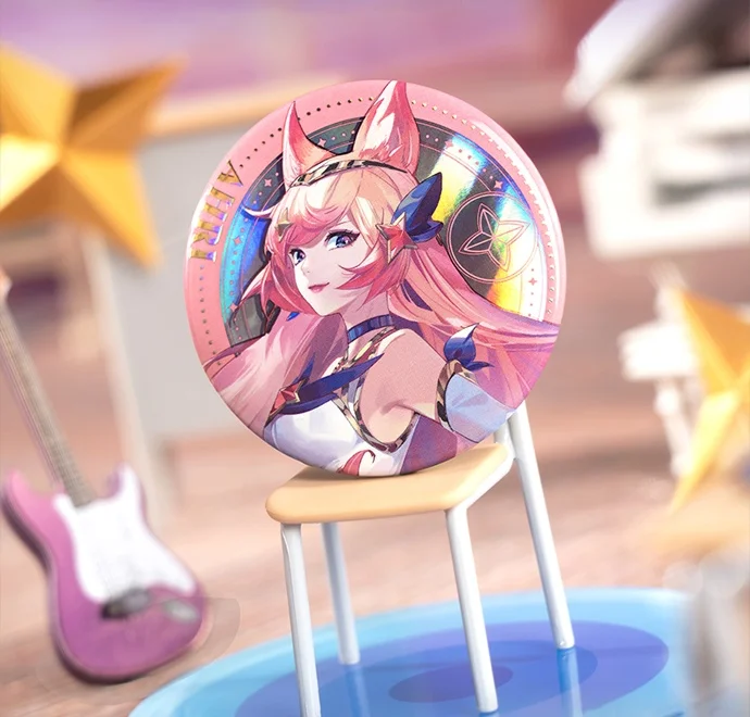 Set di badge in latta Star Guardian Scatola cieca (6 pezzi in totale) Serie 2 Nuovo originale Ahri Kaisa Akali Xayah Rakan Orianna Morgana