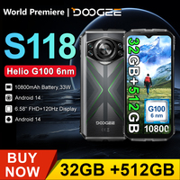 DOOGEE New S118 Helio G100 6nm Smartphone 32GB(12+20) 512GB 10800mAh 33W Charging NFC Android 14 Rugged Mobile Phone