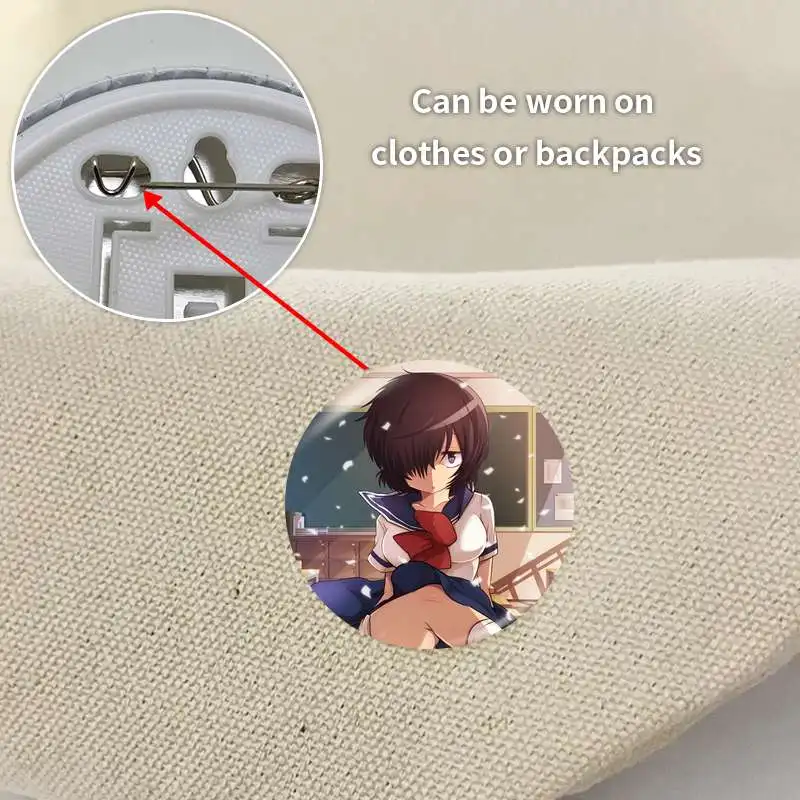 Urabe Mikoto KanojoX Game Anime Character Badge Brooch anchor Peripherals Pin Personalized Cartoon Hat Pupil Children's gift