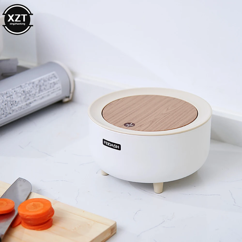 Mini Garbage Can Japanese Desktop Trash Can Simple Press Trash Storage Bin Cute Round Trash Can Car Dustbin Table Trash Bin