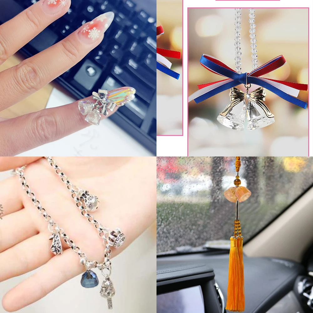 48Pcs 8mm Faceted Crystal Pendant Bell Shape Glass Loose Spacer Beads Crafts Meterial Jewelry Making Earing Supplier Accessories