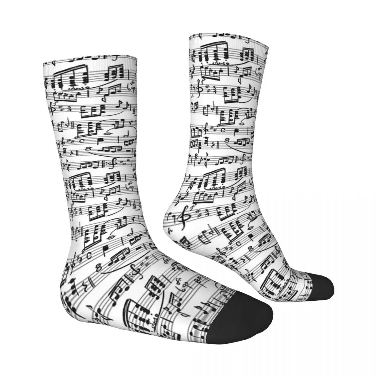 Music Pattern Note Instrument Musical Listening Unisex Winter Socks Windproof Happy Socks street style Crazy Sock