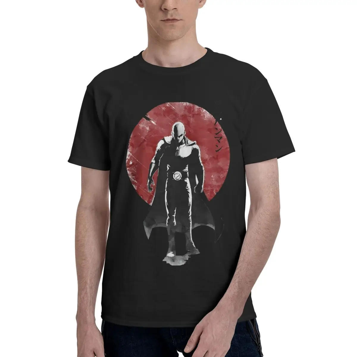 

One Punch Man Saitama, повседневные дышащие удобные мужские футболки с мангой из 100% хлопка, мужские топы
