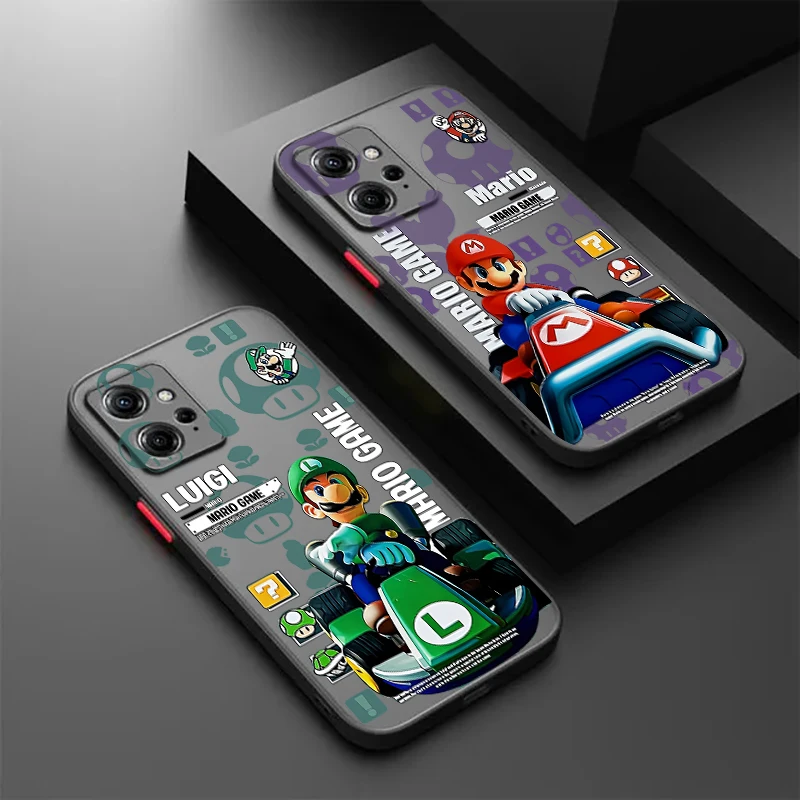 

Childhood M-Marios Brave Game Frosted Translucent For Redmi Note 13R 13 12 12S 12T 11 11T 11E 10 Pro Plus 5G Back Phone Case