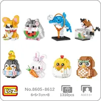 LOZ Animal World Corgi Dog Hamster Dolphin Cat Penguin Rabbit Chicken Owl 3D Mini Diamond Blocks Bricks Building Toy Gift No Box