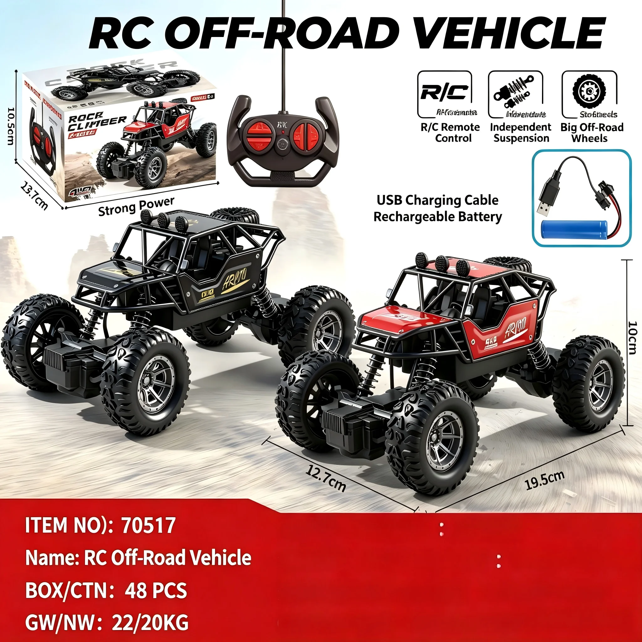 1:18 4‑Channel Alloy Rechargeable RC Off‑Road Climbing Car Model