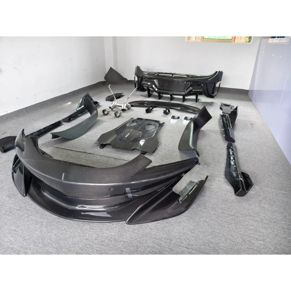 Body Kit Upgrade to 600LT Style, Dry Carbon Fiber Front and Rear Bumpers, Sills, and Spoiler for McLaren 540C 570S Convertible