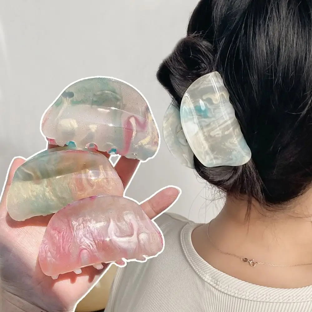 Color Changing Hair Claw Clip Discoloration in Sunlight Candy Colored Barrette Semicircle Hair Accessories Hair Clip Women