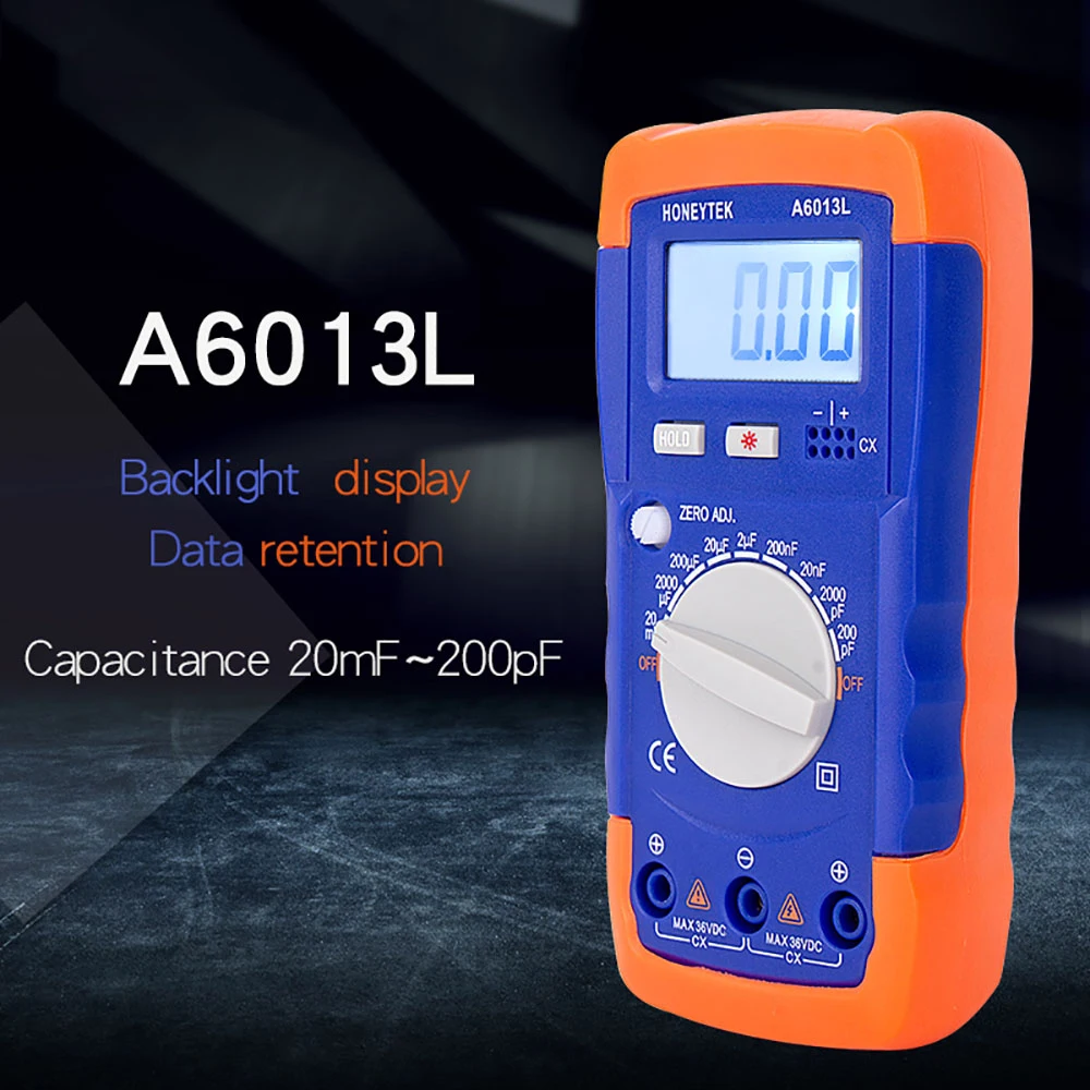 Professional Digital LCR Meter Capacitor Meters Tester Electrical Measuring Instruments A6013L 2000pF-20mF No Battery