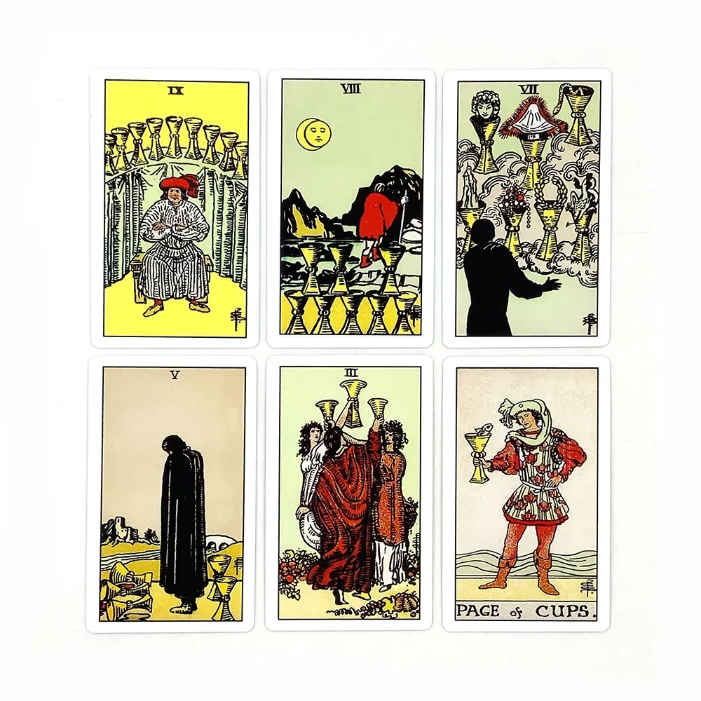 Tarotkarten, 78 Tarotkarten mit Papieranleitung, klassisches Design für Anfänger und Profis, ideal für Wahrsagerei und Meditation