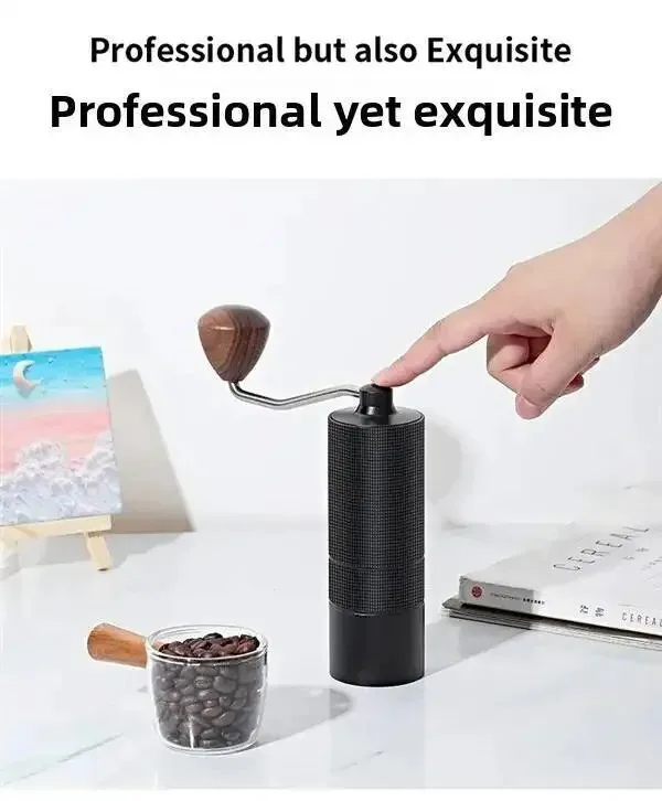 مطحنة قهوة يدوية احترافية جديدة مطحنة قهوة اسبريسو باستخدام الحاسب الآلي مطحنة من الفولاذ المقاوم للصدأ منزلية محمولة #4