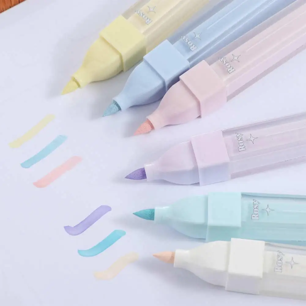 Plastic Solid Color Marker Pen 3MM Cream Color Highlighter Water-based Acrylic Painting Pen Drawing
