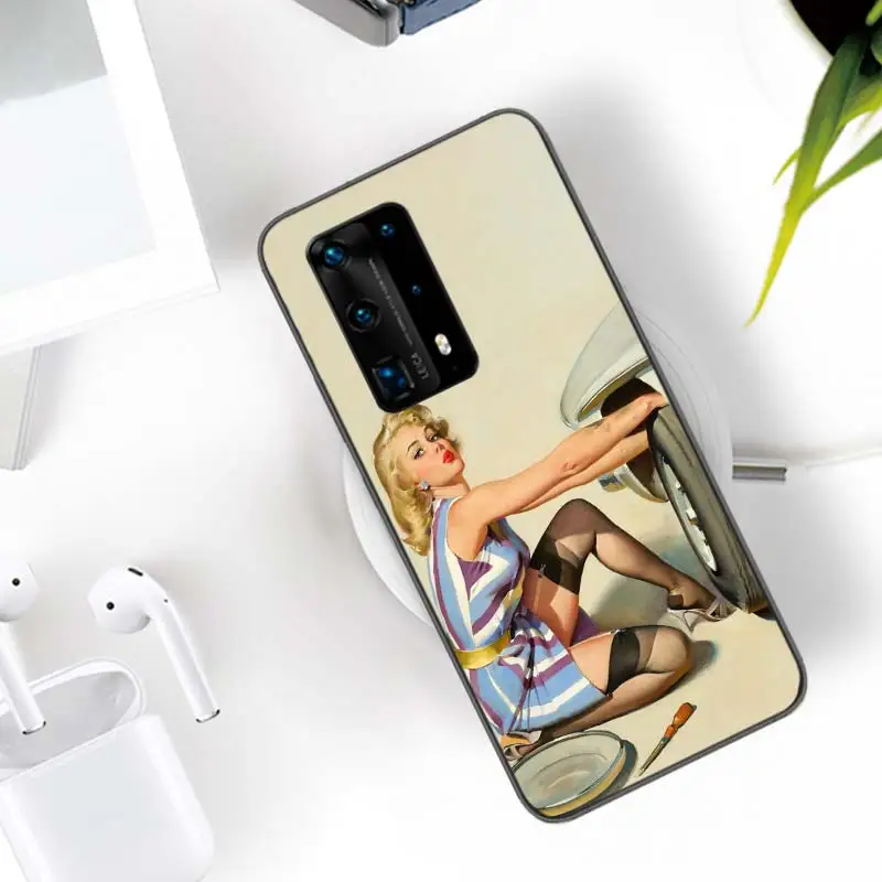 Sexy Pin Up Girl Vintege Phone Case For Huawei Mate 30 Lite 20 10 40 Pro P50 Pro P40 P30 Lite P20 P10 Coque Cover Capa Shell