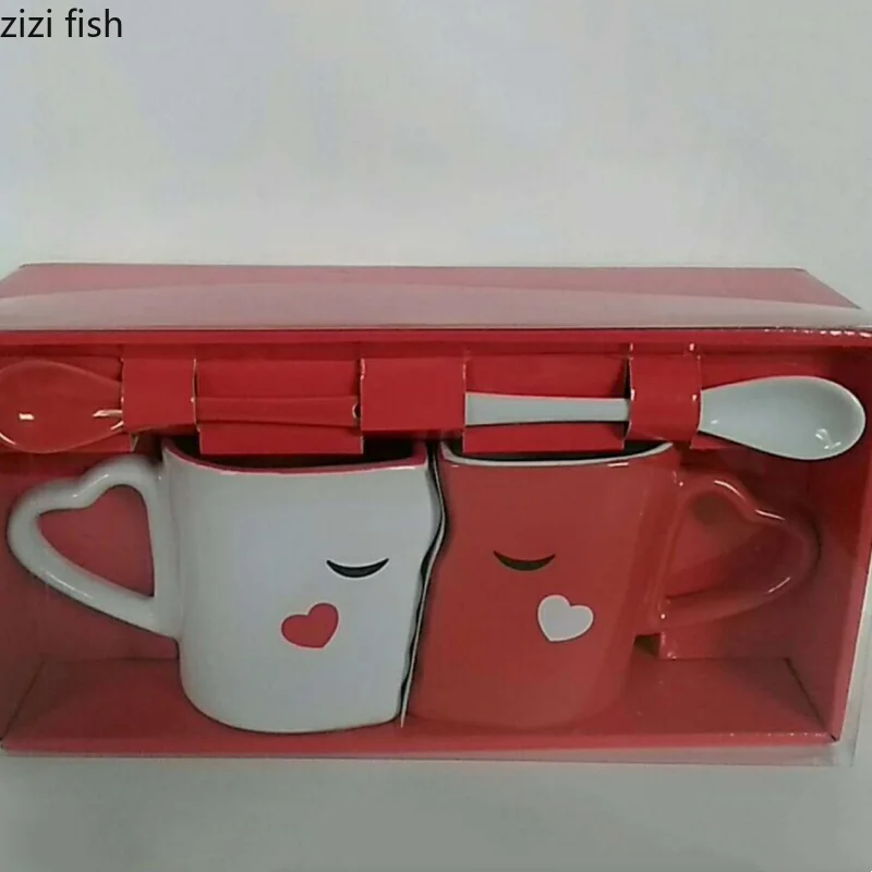 Conjunto de canecas cerâmicas 2 peças para casais, copos de água, copos, café da manhã, caneca de leite, copos de café, presente