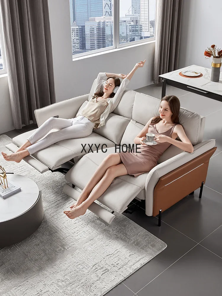 Minimalist Technology Cloth Sofa Electric Function Cream Style Light Luxury