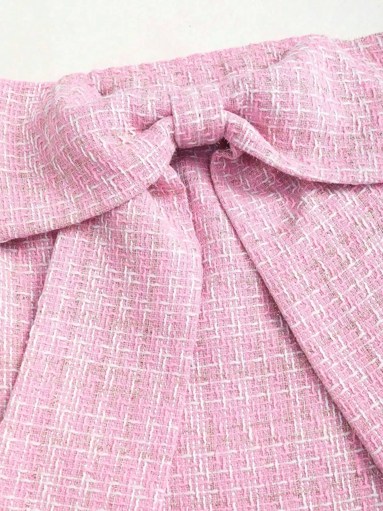 

Розовое твидовое мини-платье с бантом, в стиле французского шика Y2K, для рождественской вечеринки и клубного образа