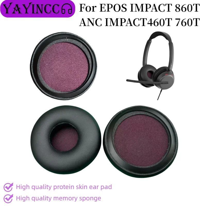 

YAYINCC 1pair Ear Pad For EPOS IMPACT 860T ANC IMPACT460T 760T Headset Gamer Replacement Memory Foam Earpads Foam Ear Pads Cover