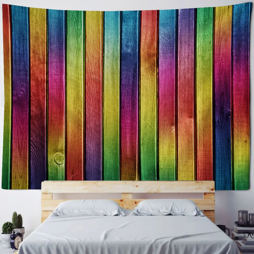 Stein Wand Kunst Tapisserie Bunte Holzmaserung Wandbehang Home Decor Boho Hintergrund Tuch Picknick Matte Blatt Sofa Decke Yoga Matte